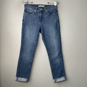 Levis 311 Shaping Skinny Jeans Size 26 Blue Denim Cropped Cuffed Capris Casual